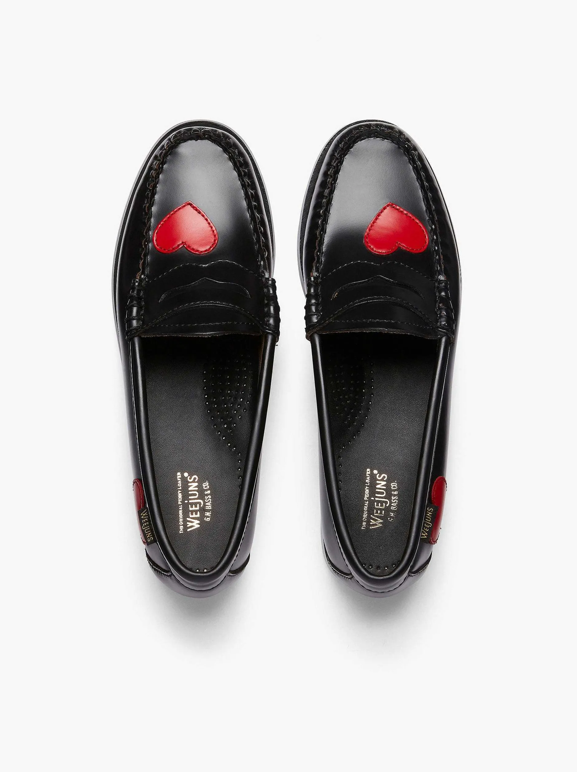 Discount G.H.BASS Weejuns Penny Love Loafers Red & Black