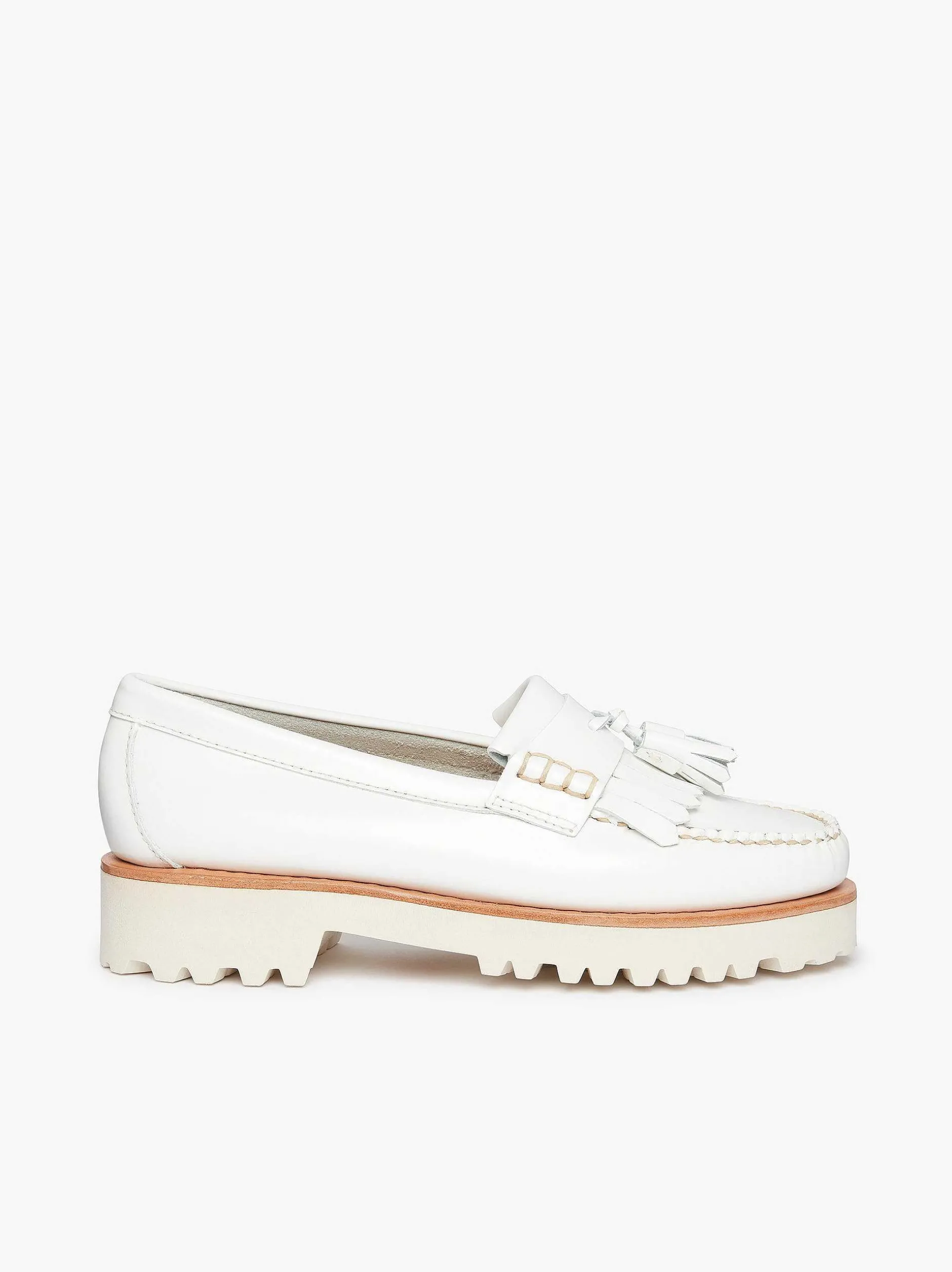 Best G.H.BASS Weejuns 90S Esther Kiltie Tassel Loafers White
