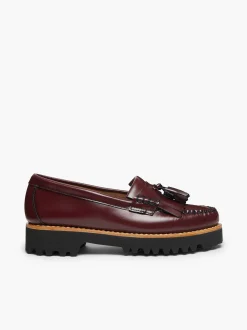 New G.H.BASS Weejuns 90S Esther Kiltie Tassel Loafers Wine