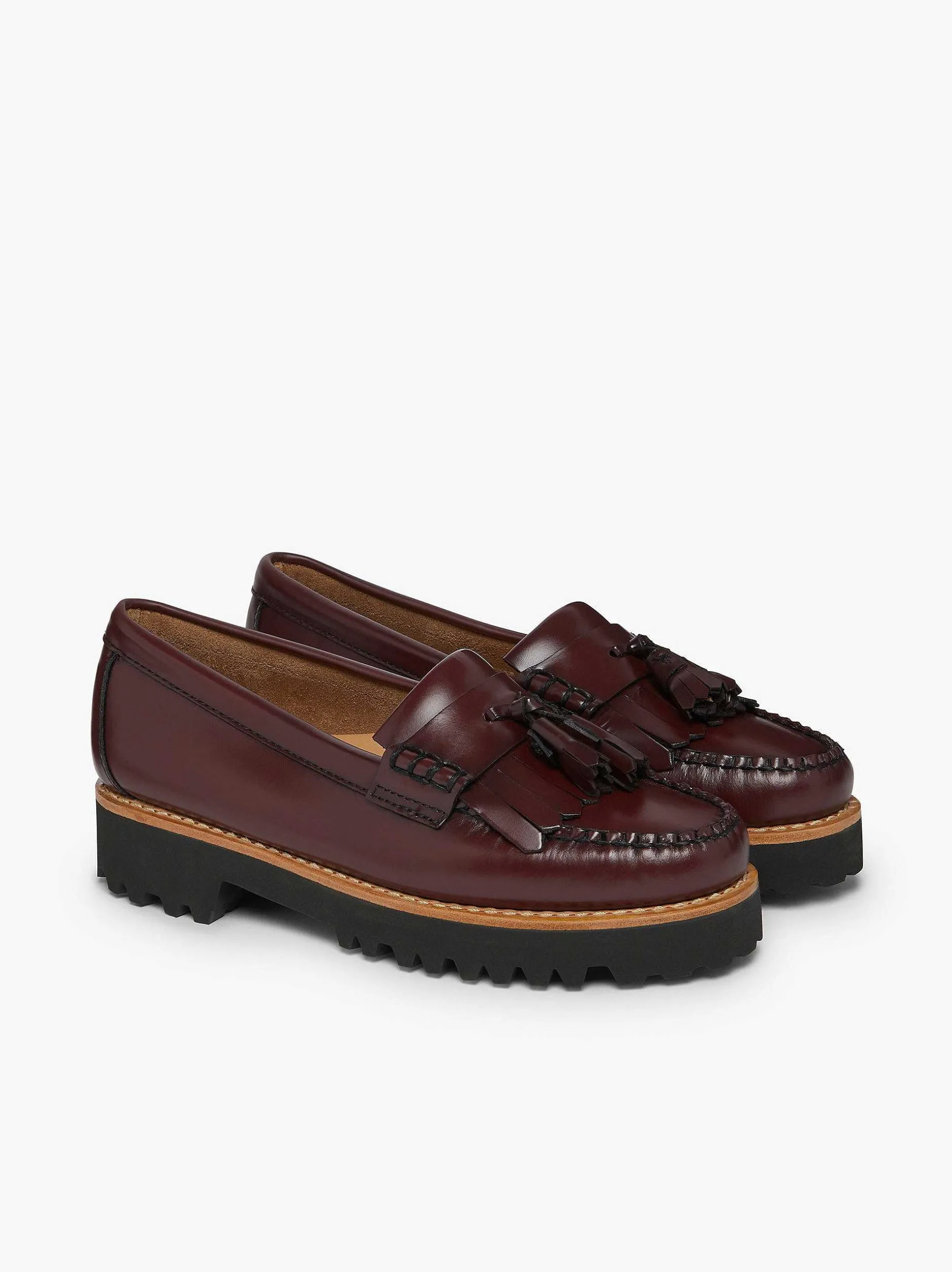 New G.H.BASS Weejuns 90S Esther Kiltie Tassel Loafers Wine