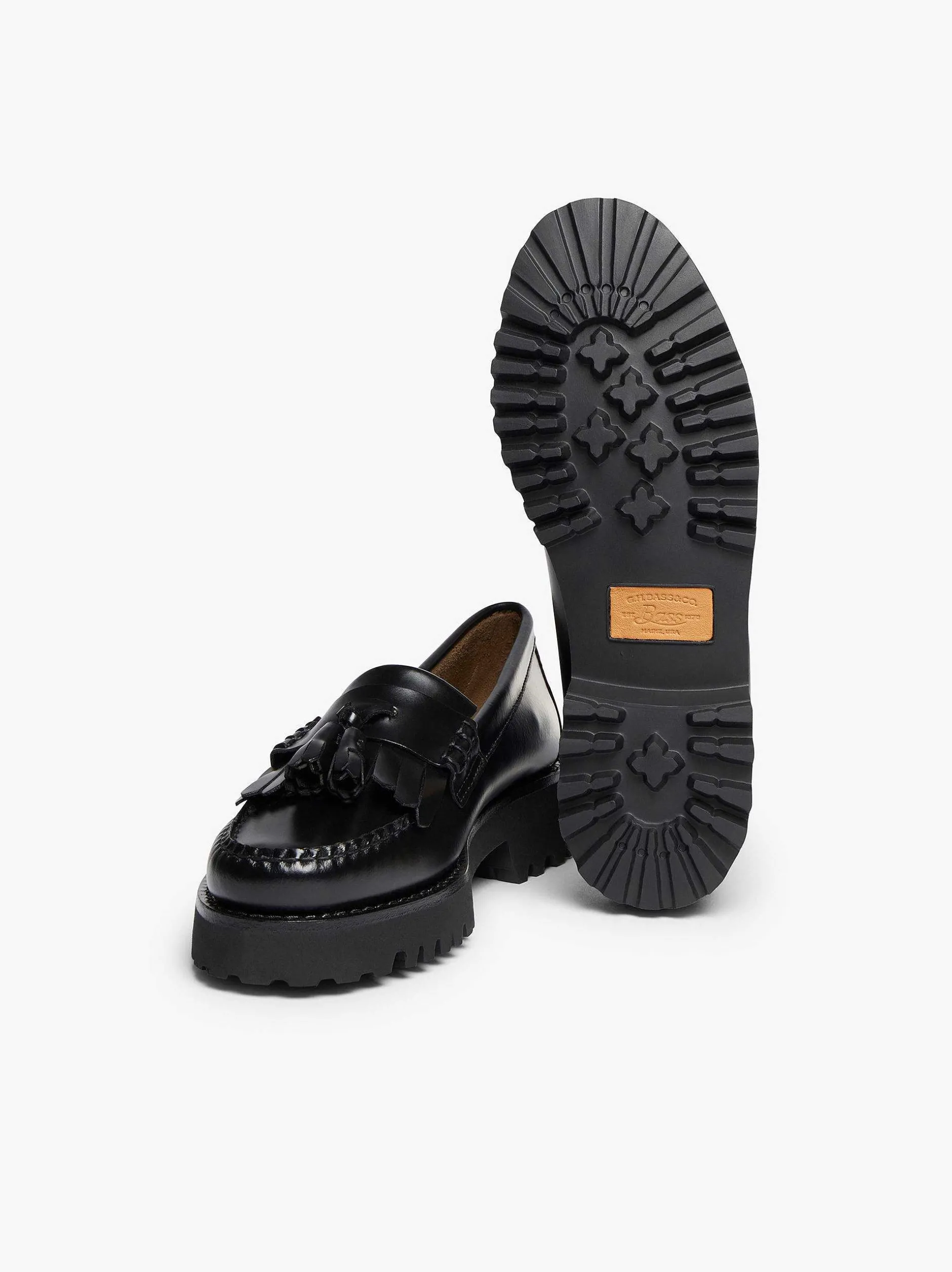 Best G.H.BASS Weejuns 90S Esther Kiltie Tassel Loafers Black