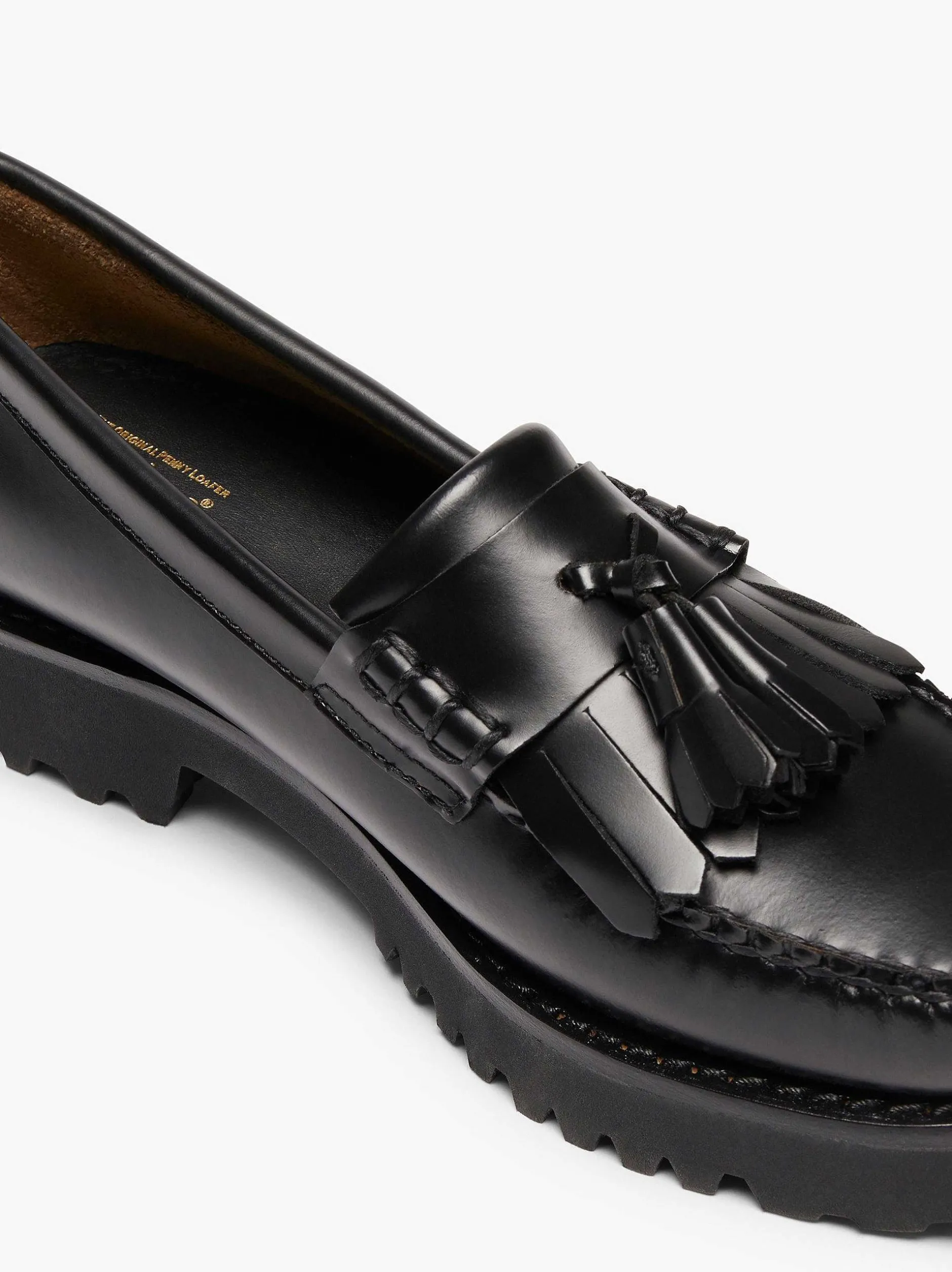Best G.H.BASS Weejuns 90S Esther Kiltie Tassel Loafers Black