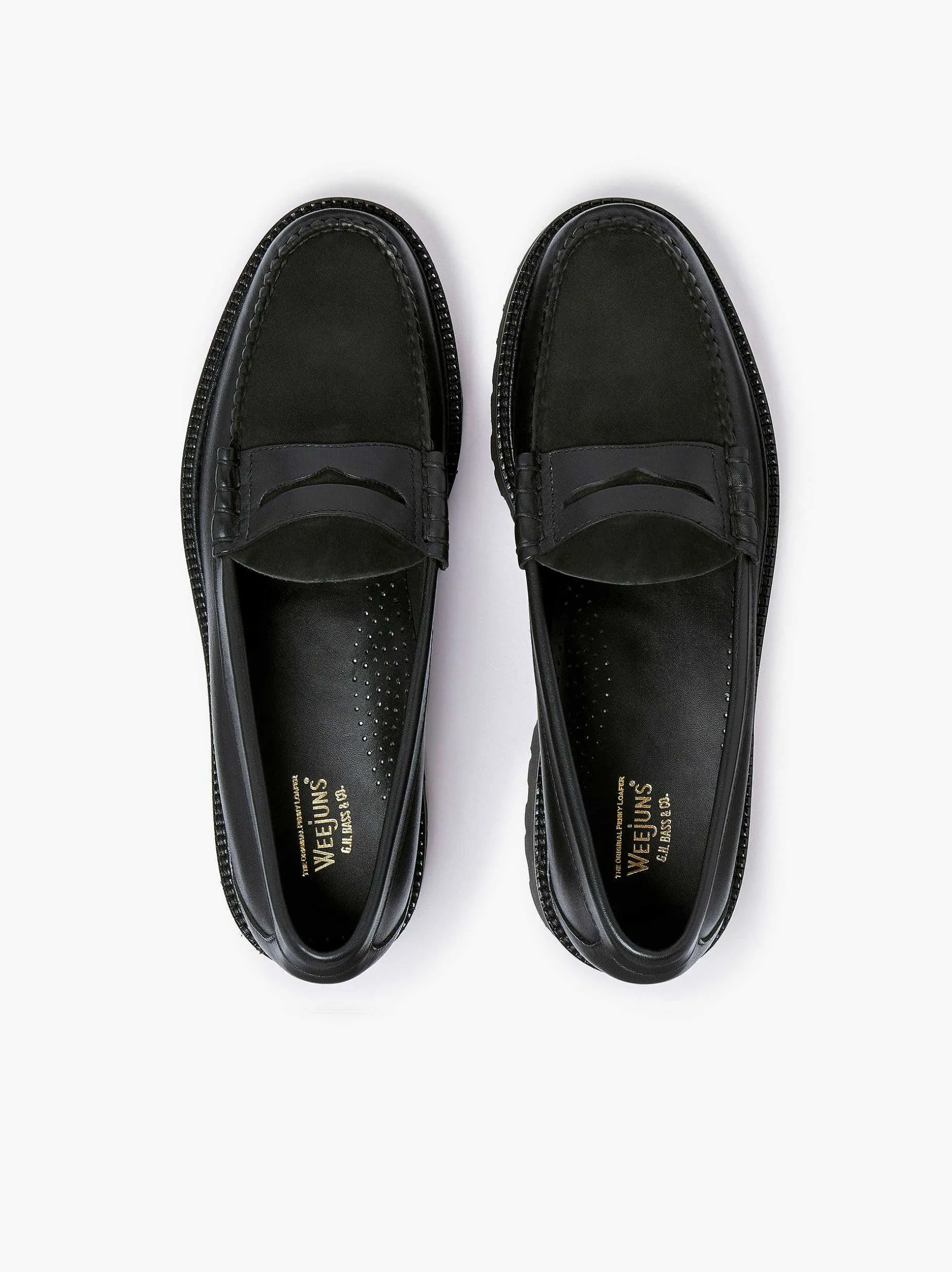 Discount G.H.BASS Weejuns 90S Larson Penny Loafers Black