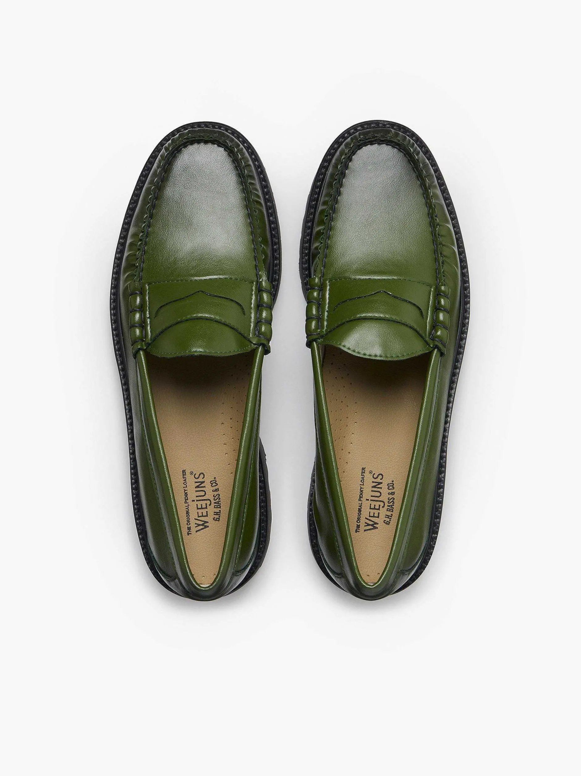 Sale G.H.BASS Weejuns 90S Larson Penny Loafers Dark Green