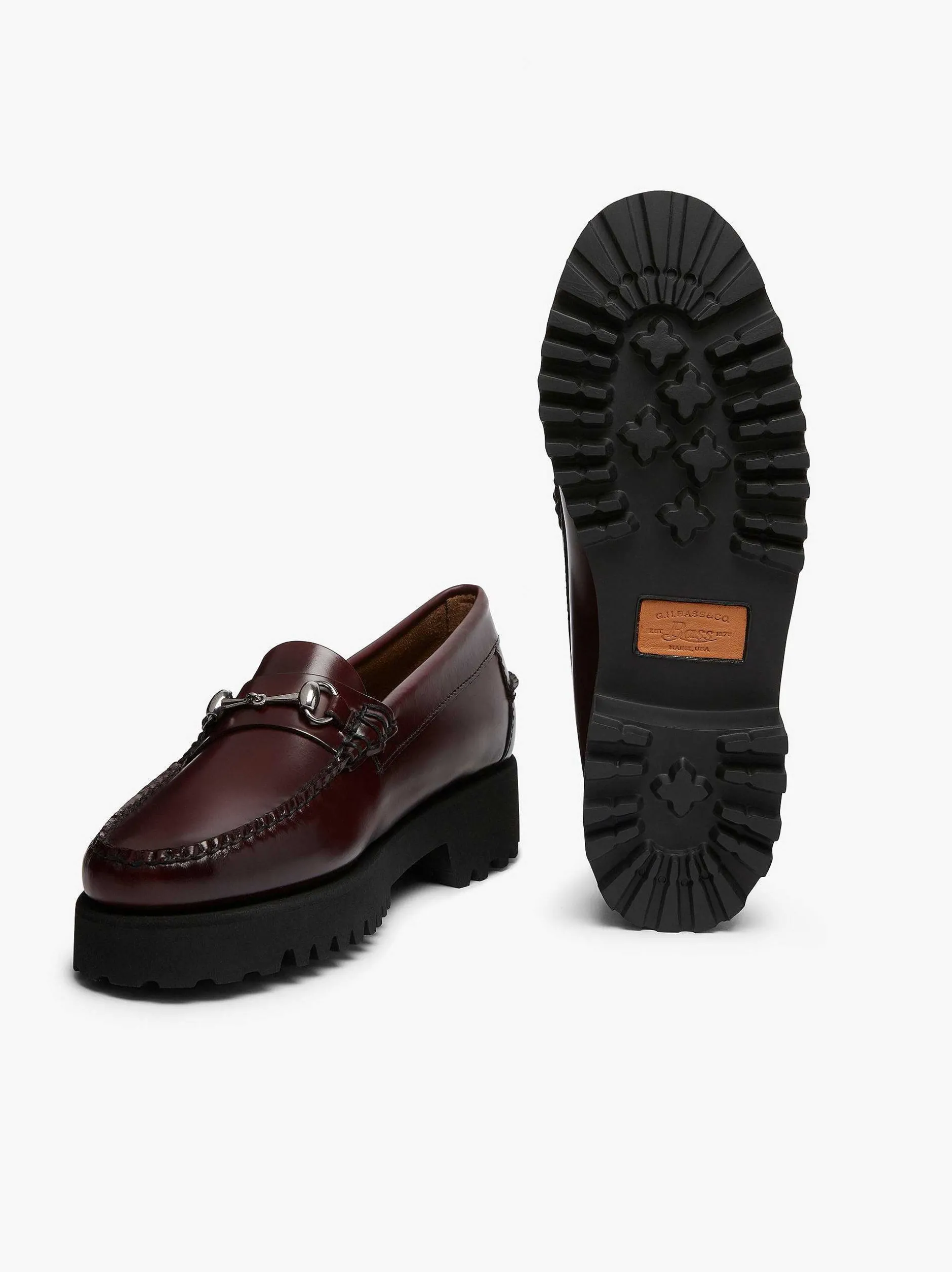 New G.H.BASS Weejuns 90S Lianna Horsebit Loafers Wine