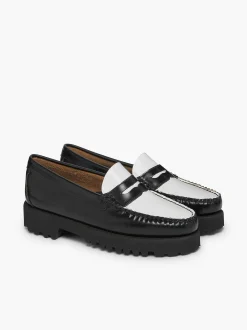 New G.H.BASS Weejuns 90S Penny Loafers Black & White