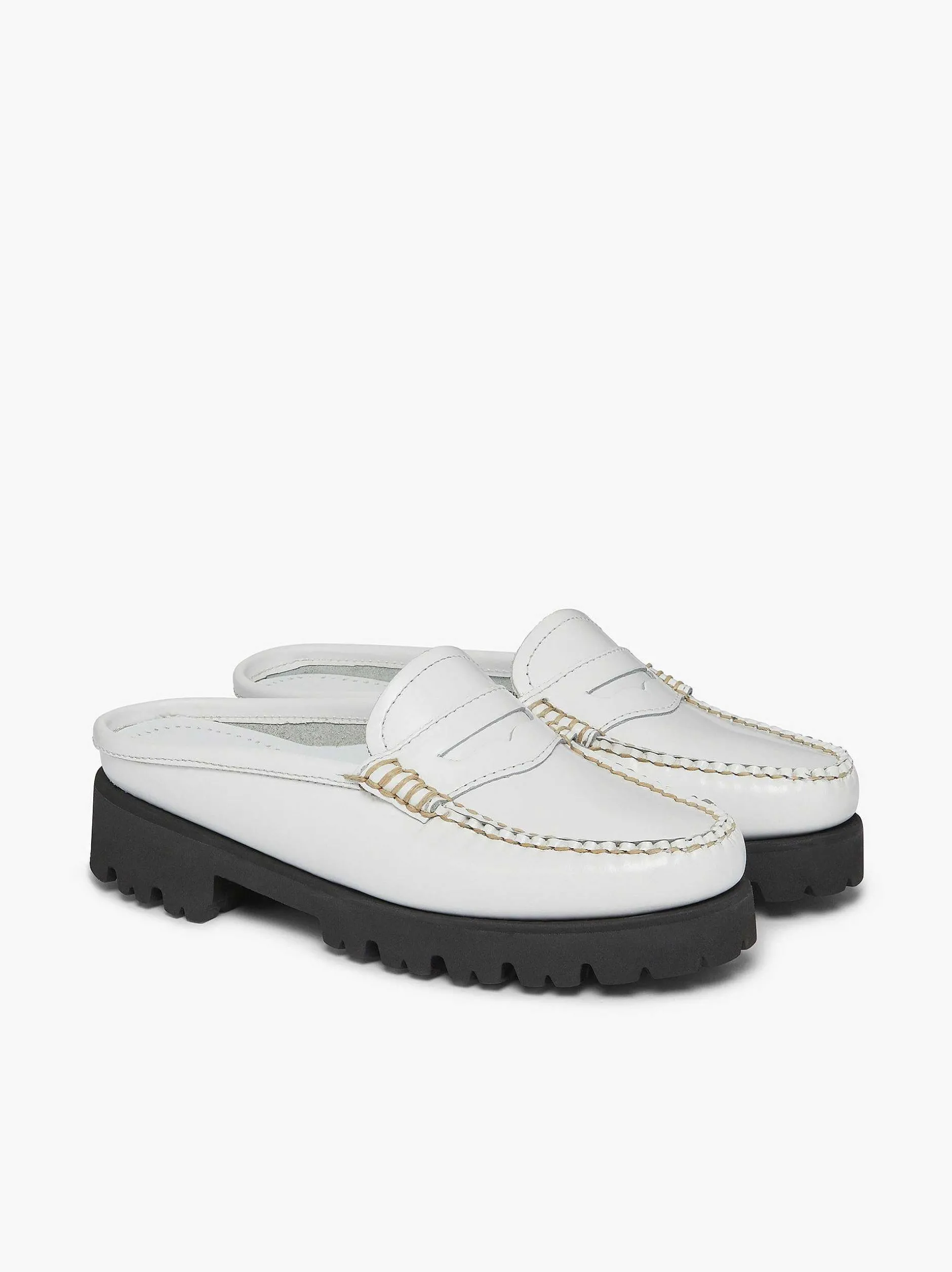 Discount G.H.BASS Weejuns 90S Penny Slides White