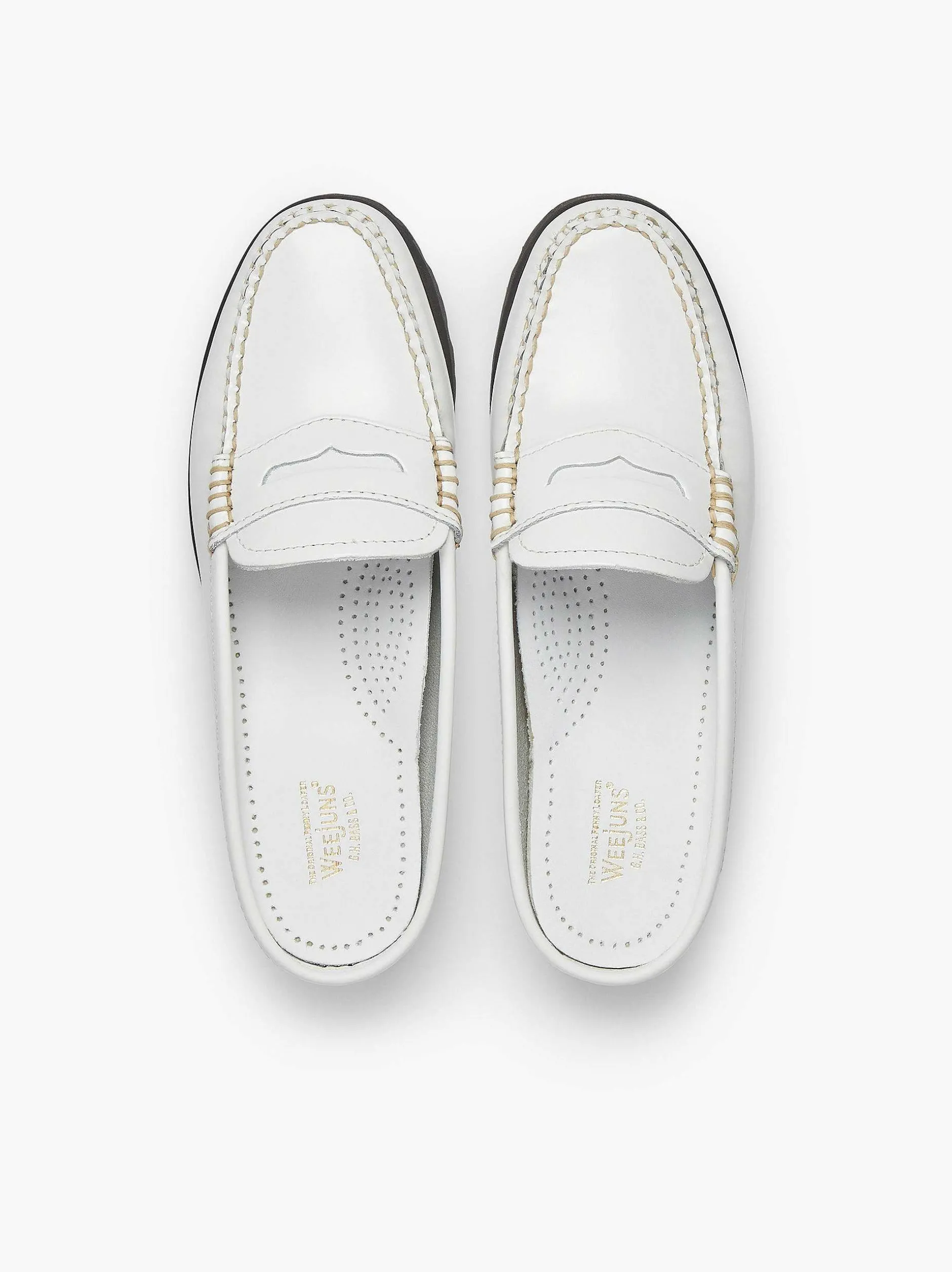 Discount G.H.BASS Weejuns 90S Penny Slides White