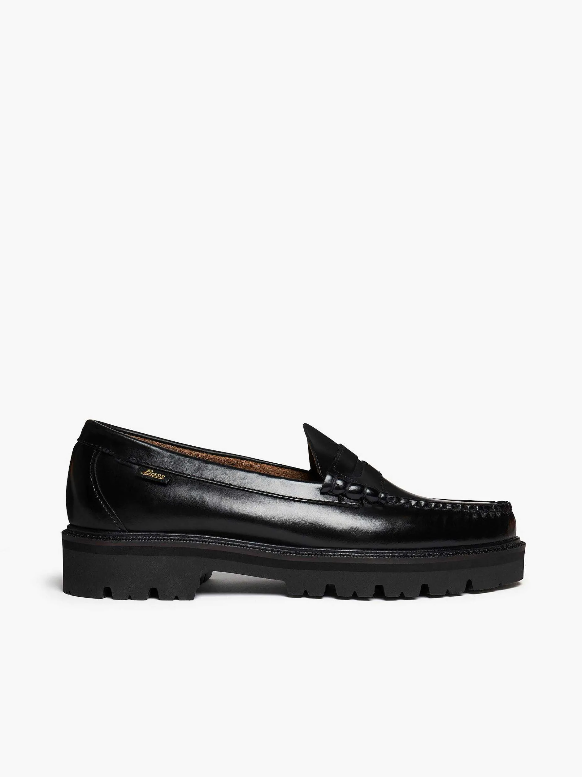 Sale G.H.BASS Weejuns Super Lug Larson Penny Loafers Black