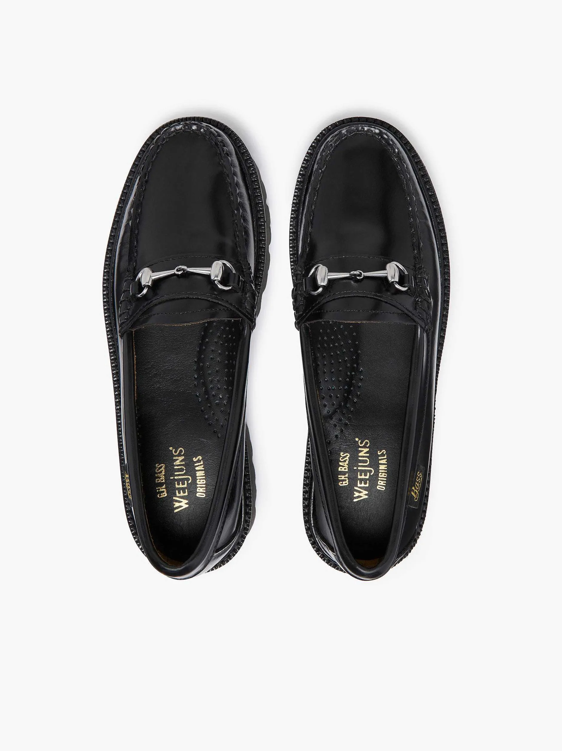 Discount G.H.BASS Weejuns Super Lug Lianna Horsebit Loafers Black