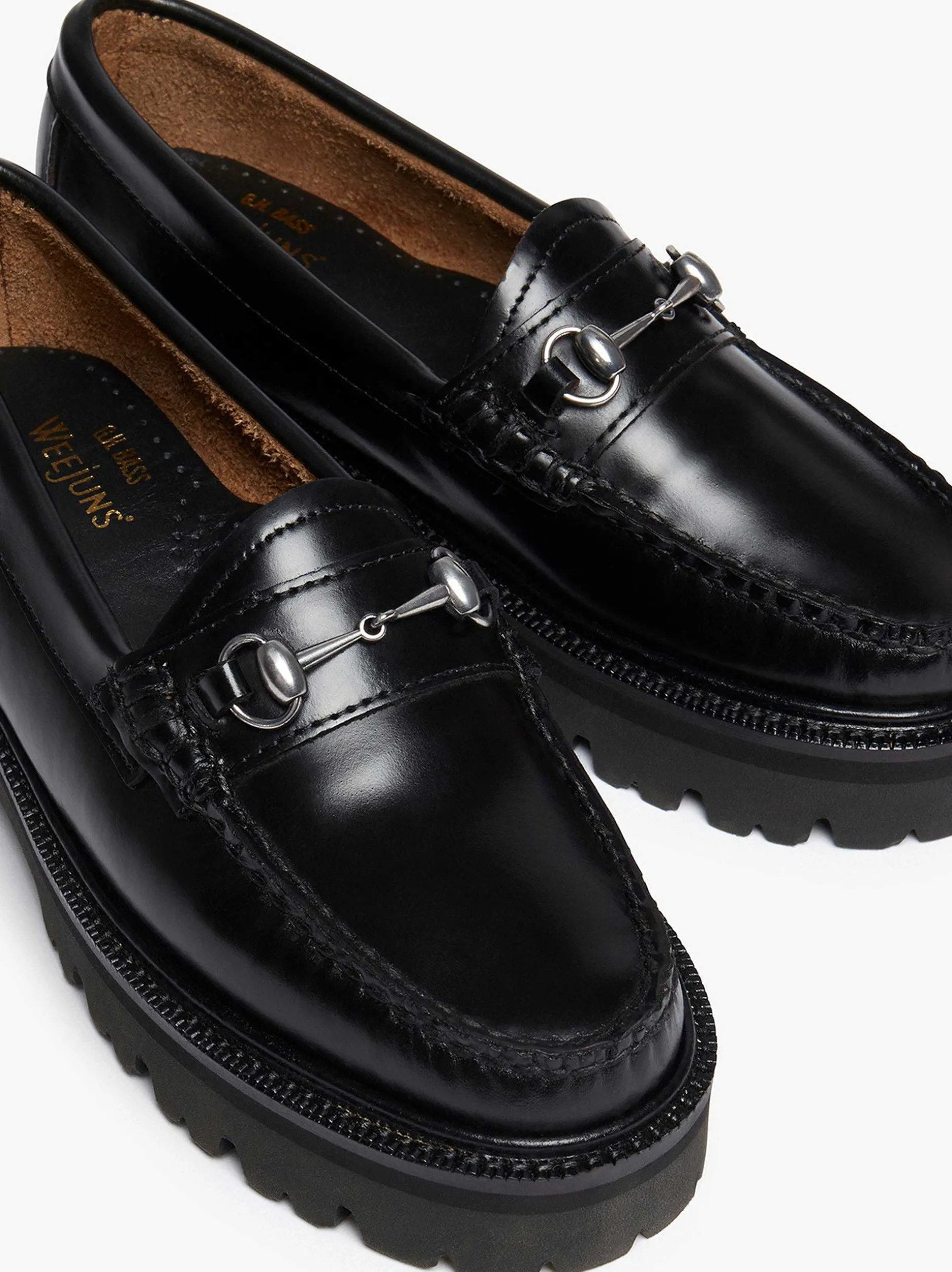 Discount G.H.BASS Weejuns Super Lug Lianna Horsebit Loafers Black
