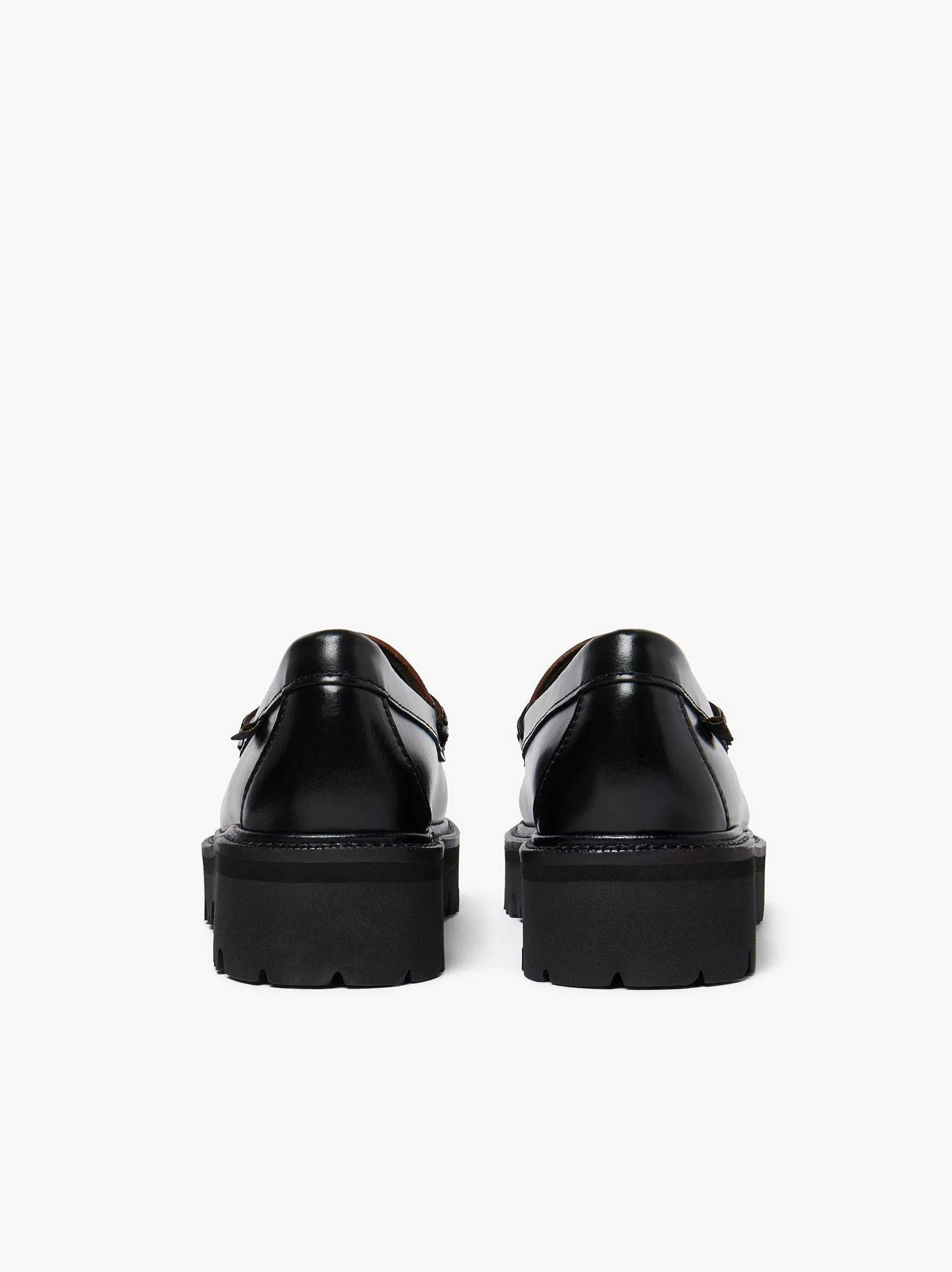 Clearance G.H.BASS Weejuns Super Lug Penny Loafers Black & White