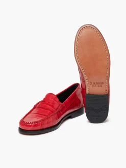 Outlet G.H.BASS Weejuns Whitney Penny Loafers Red Croc