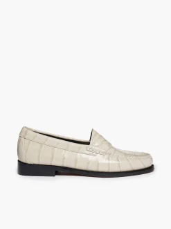 Best G.H.BASS Weejuns Whitney Penny Loafers White Croc