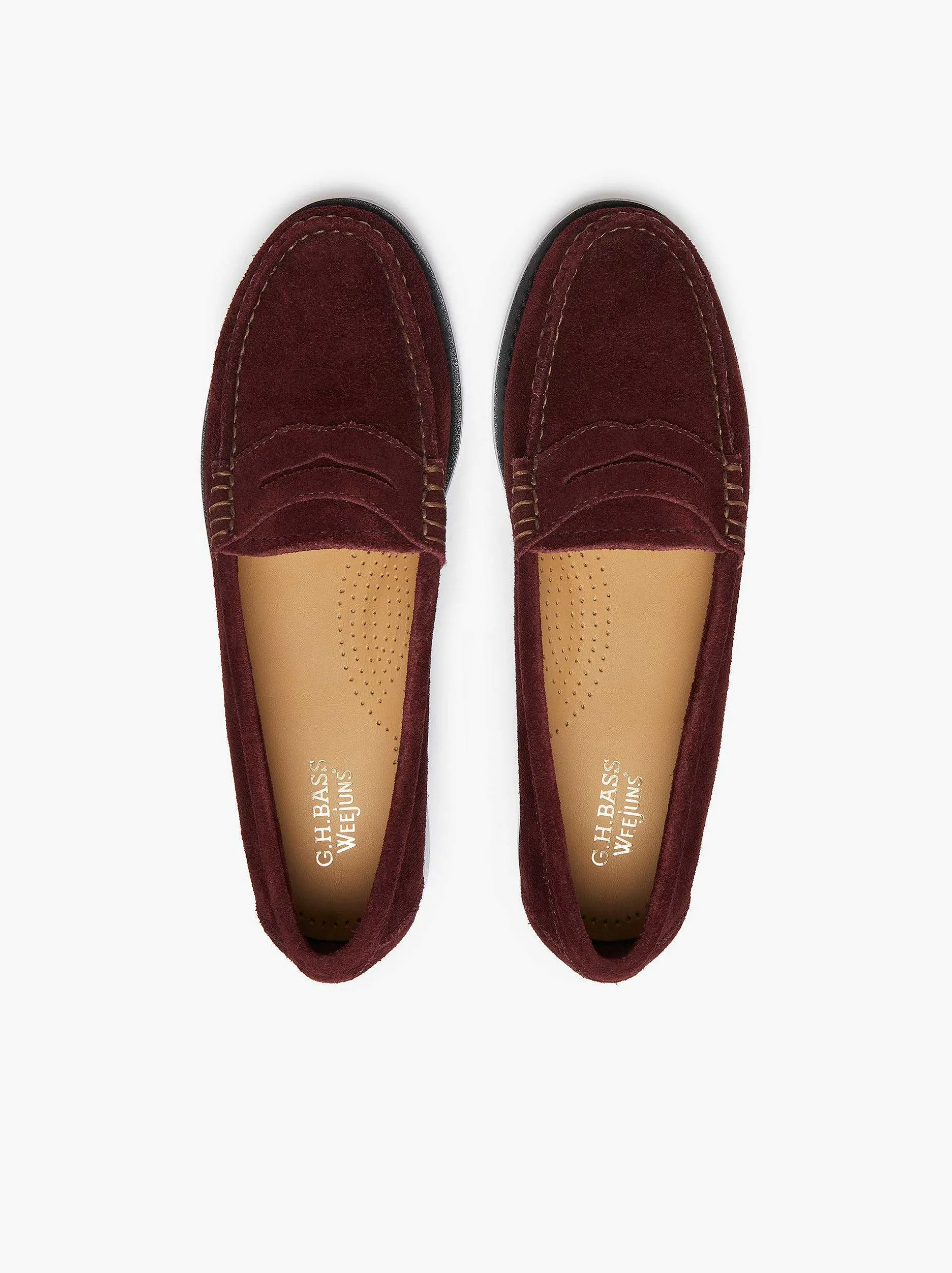 Sale G.H.BASS Weejuns Whitney Penny Loafers Dark Red