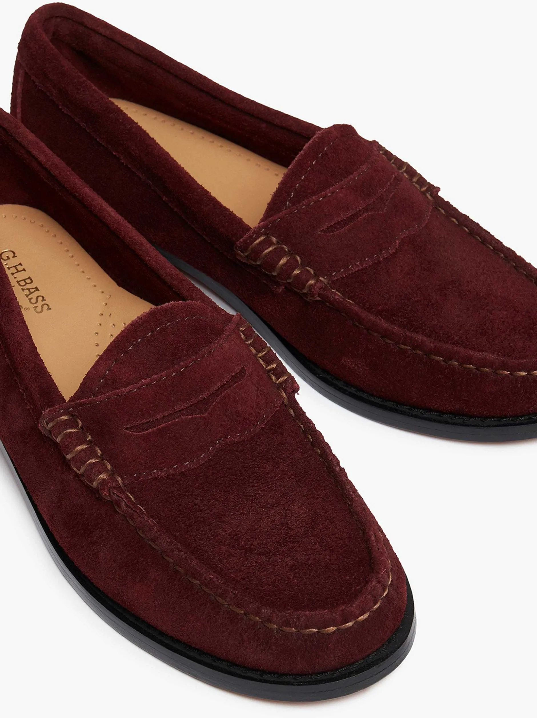 Sale G.H.BASS Weejuns Whitney Penny Loafers Dark Red